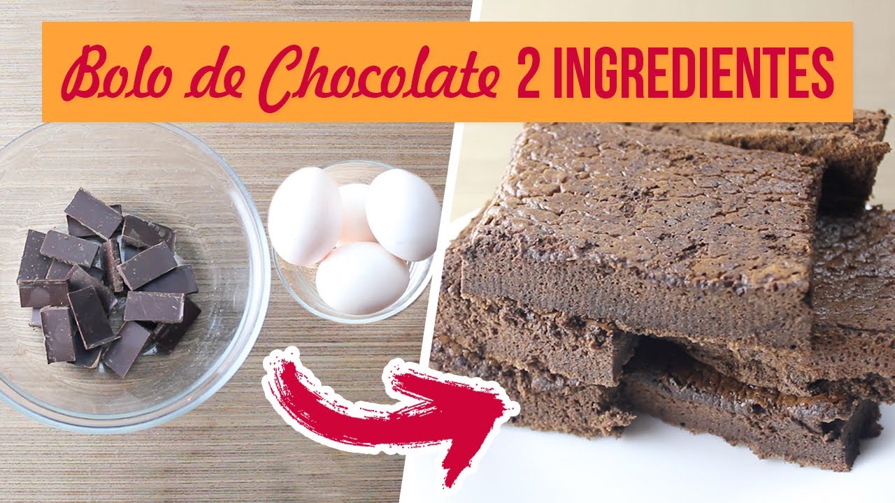 Bolo de Chocolate de 2 Ingredientes Sem Açúcar Sem Farinha